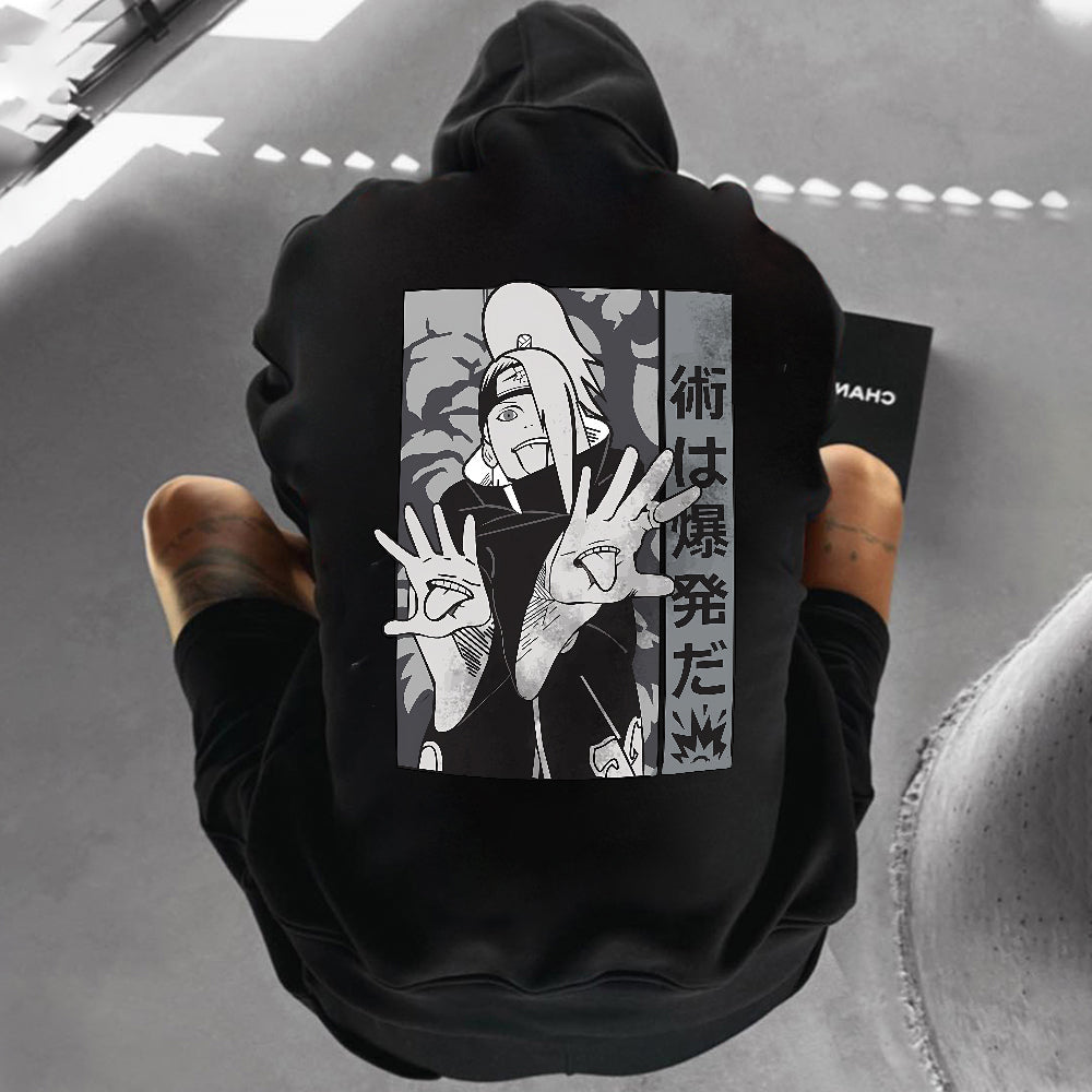 Oversized Unisex Anime “Anime” Print Hoodie-comicclothing