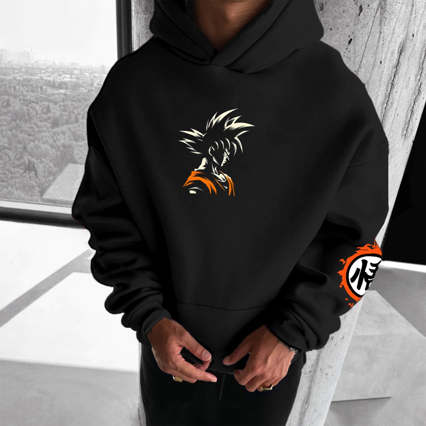 Unisex Anime Print Casual Oversized Hoodie