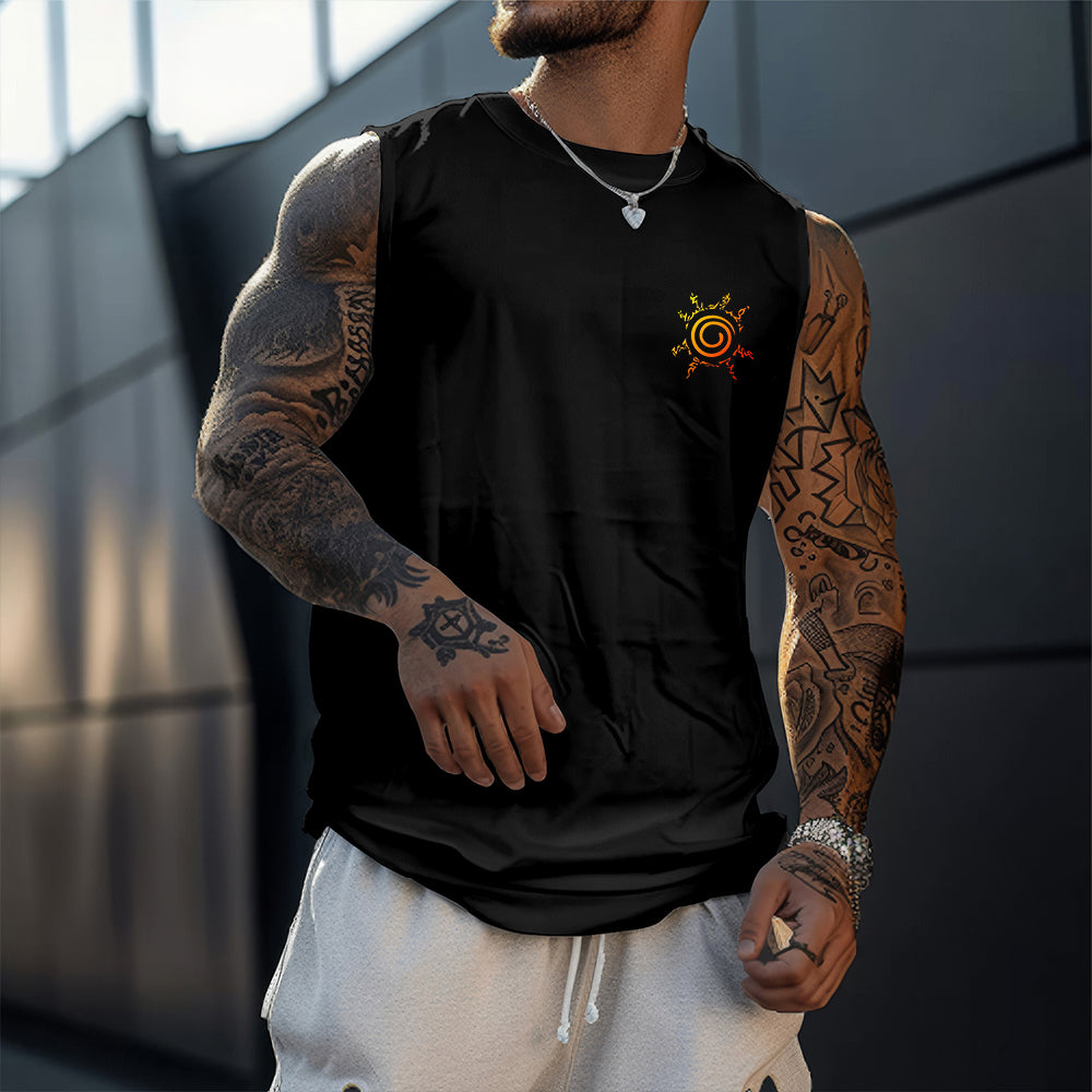 Casual Anime “Anime” Printed GYM Tank Top-comicclothing