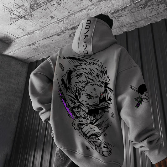 Unisex Oversized Anime Print Hoodie-Anime x kingdom