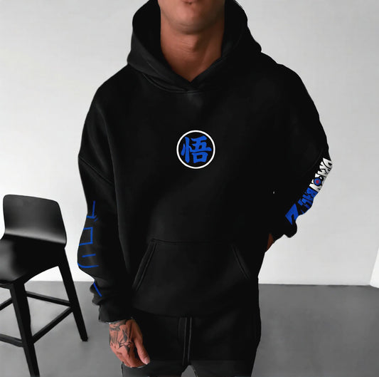 Unisex Anime Print Casual Oversized Hoodie-Anime x kingdom