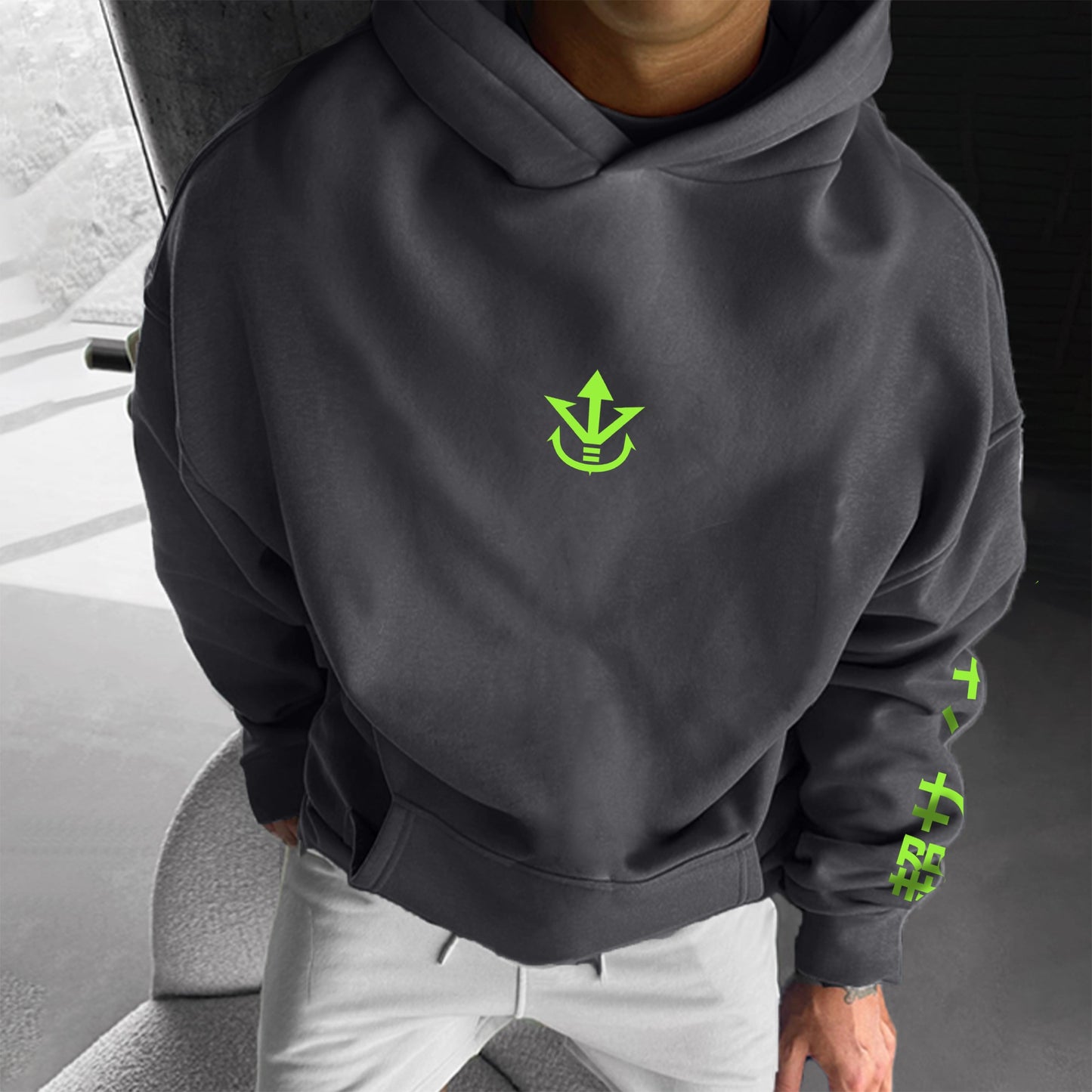 Unisex Anime Print Casual Oversized Hoodie-Anime x kingdom