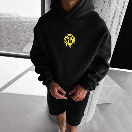 Oversize "anime Print" Print Hoodie-Anime x kingdom