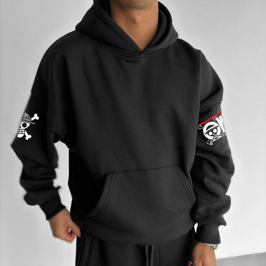Unisex Anime Print Casual Oversized Hoodie-Anime x kingdom