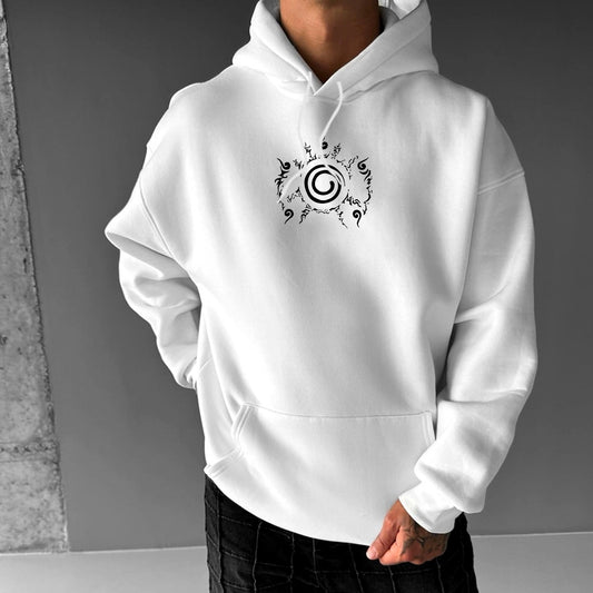 Unisex Casual Anime “Anime” Print Oversized Hoodie-comicclothing