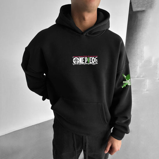 Stylish Anime Print Design Hoodie-Anime x kingdom