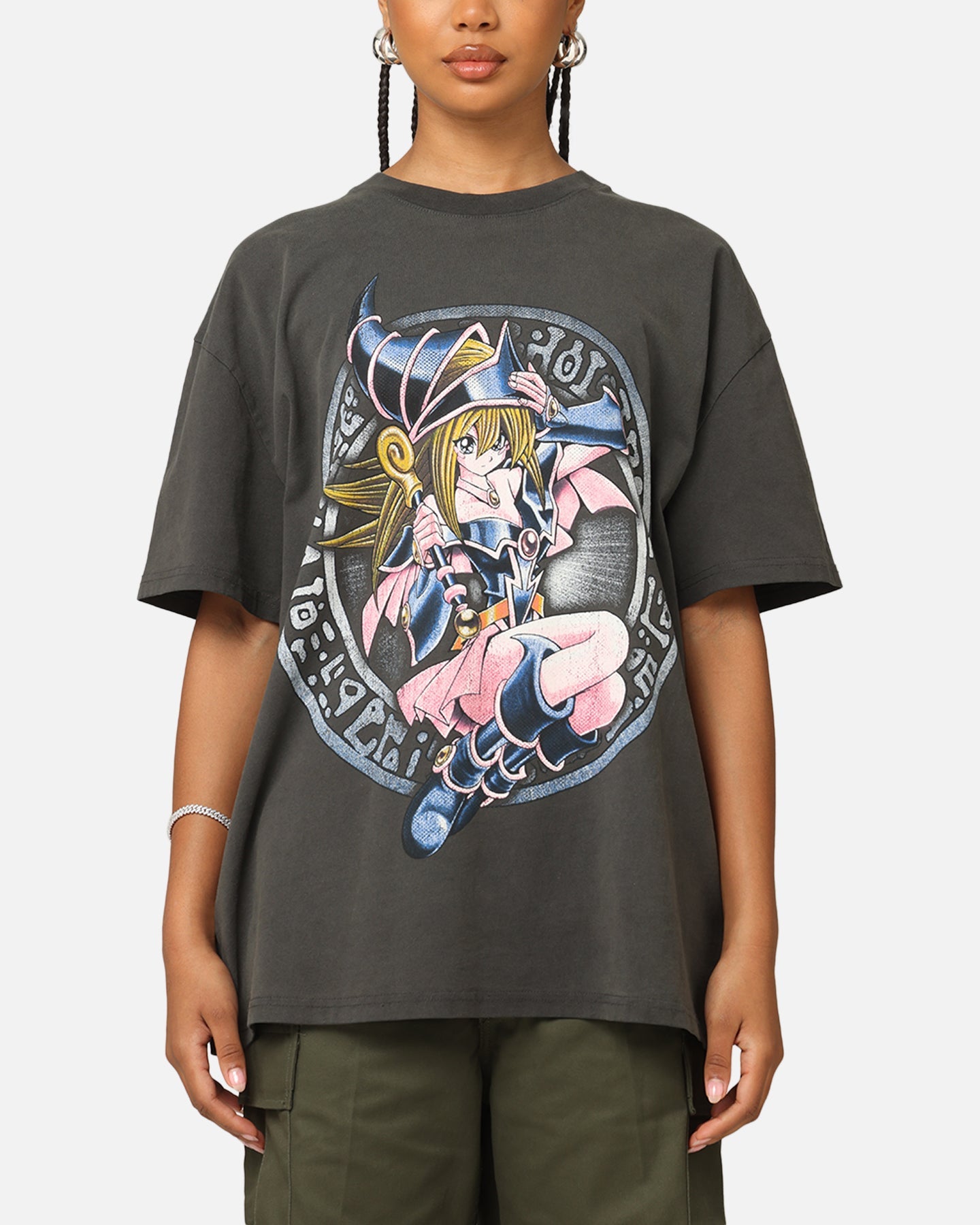 Yu-Gi-Oh! Dark Magician Girl Card Heavyweight T-Shirt Black Wash