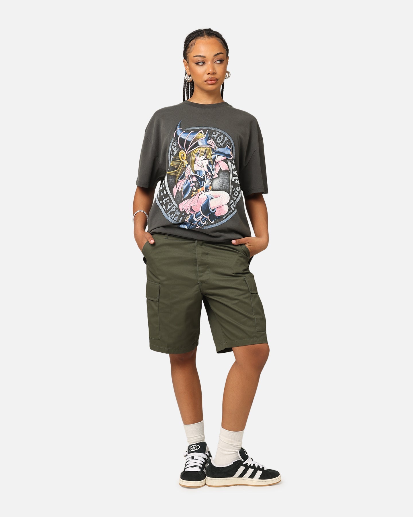 Yu-Gi-Oh! Dark Magician Girl Card Heavyweight T-Shirt Black Wash
