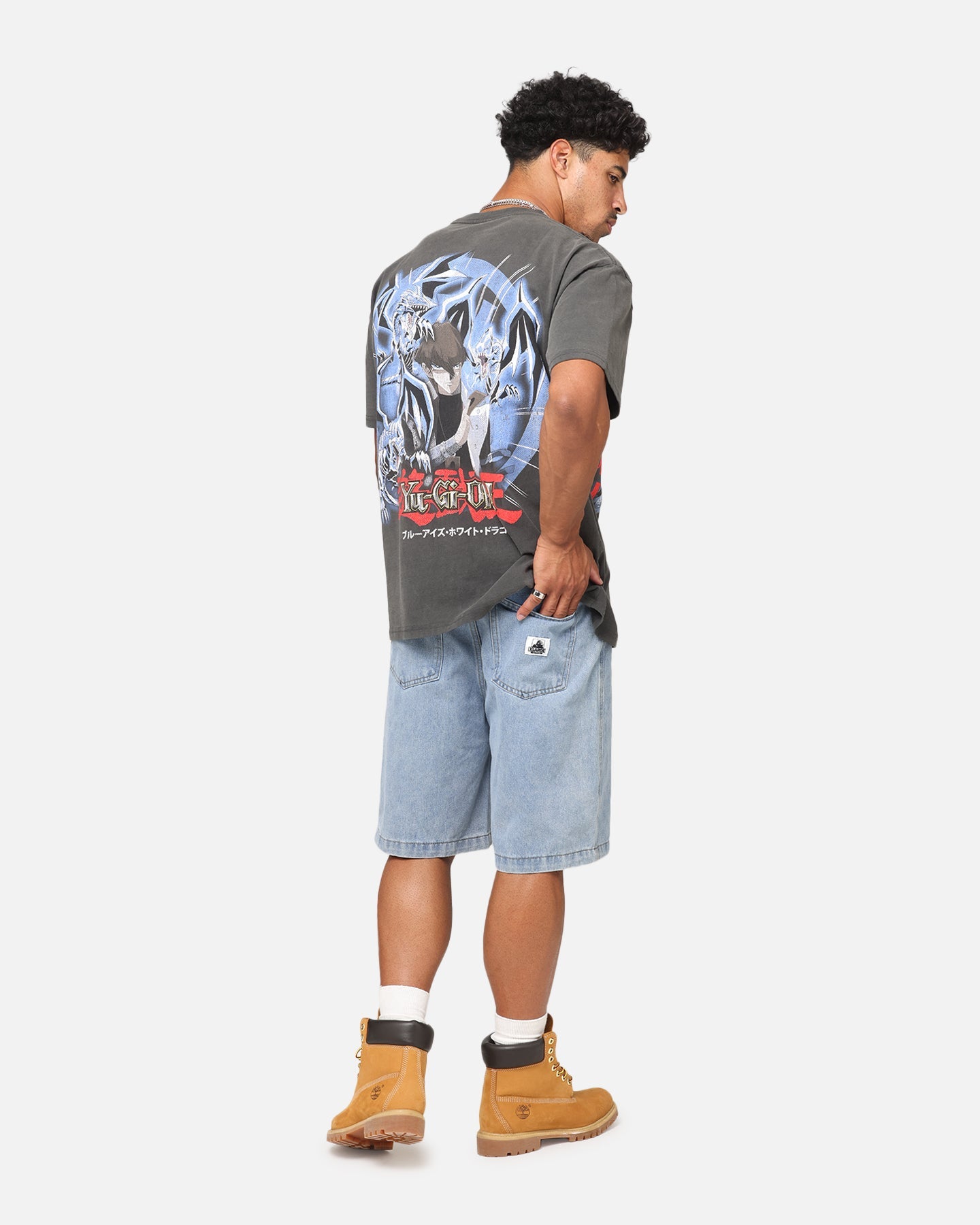 Yu-Gi-Oh! Kaiba Blue Eyes Heavyweight T-Shirt Black Wash