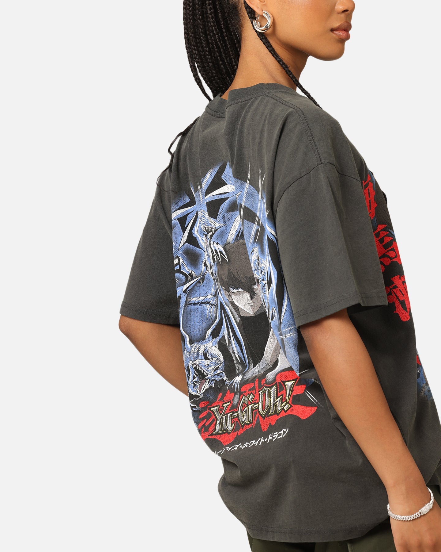 Yu-Gi-Oh! Kaiba Blue Eyes Heavyweight T-Shirt Black Wash