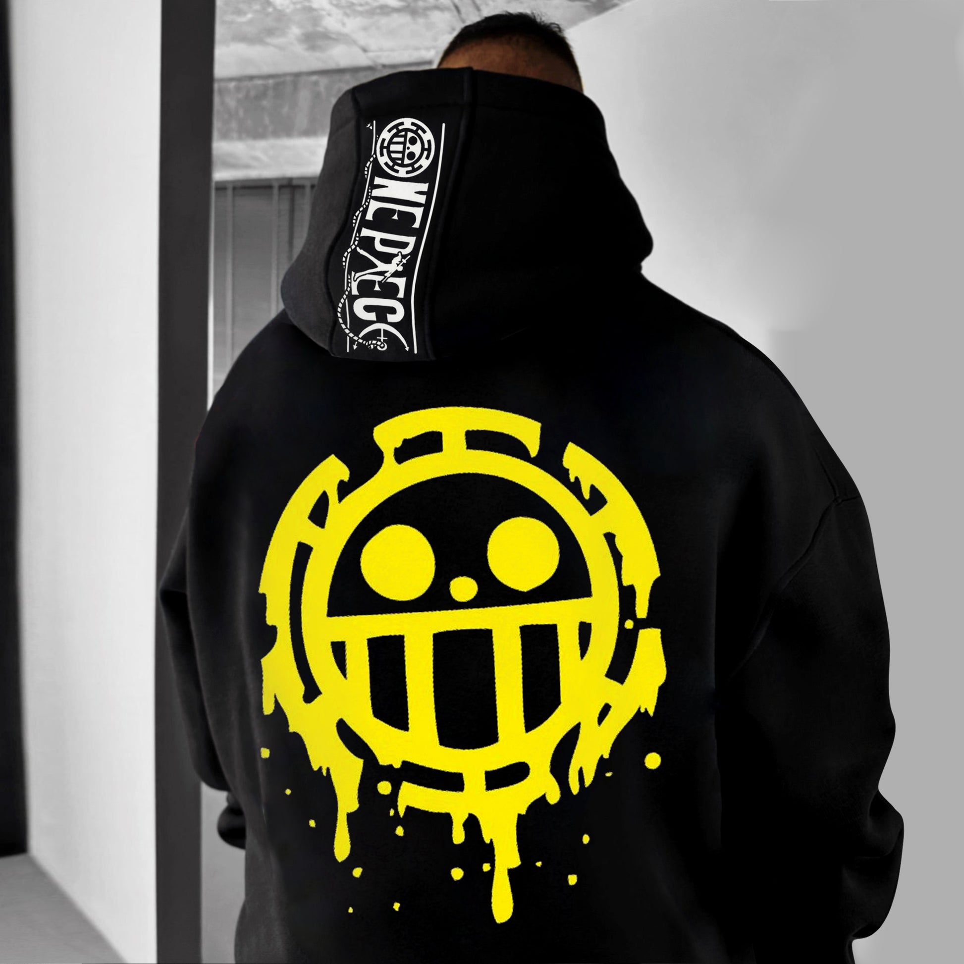 Oversize "anime Print" Print Hoodie-Anime x kingdom