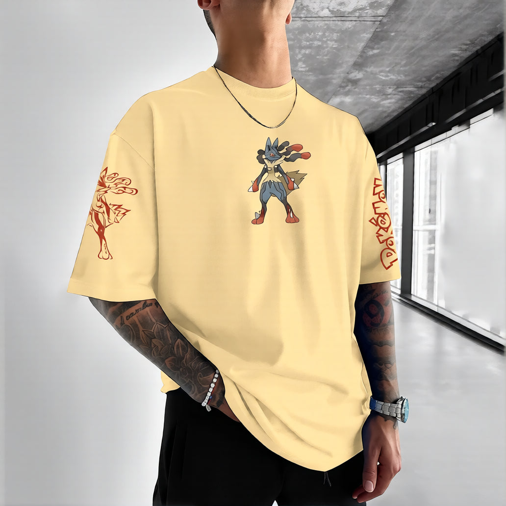 Pokémon Unisex Anime Lucario T-shirt-Anime x kingdom