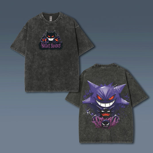 Unisex Anime Style Vintage Washed T-Shirt
