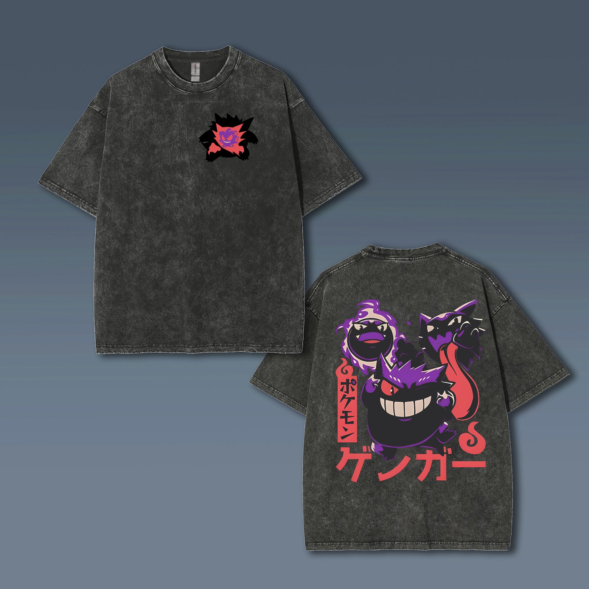 Unisex Anime Style Vintage Washed T-Shirt