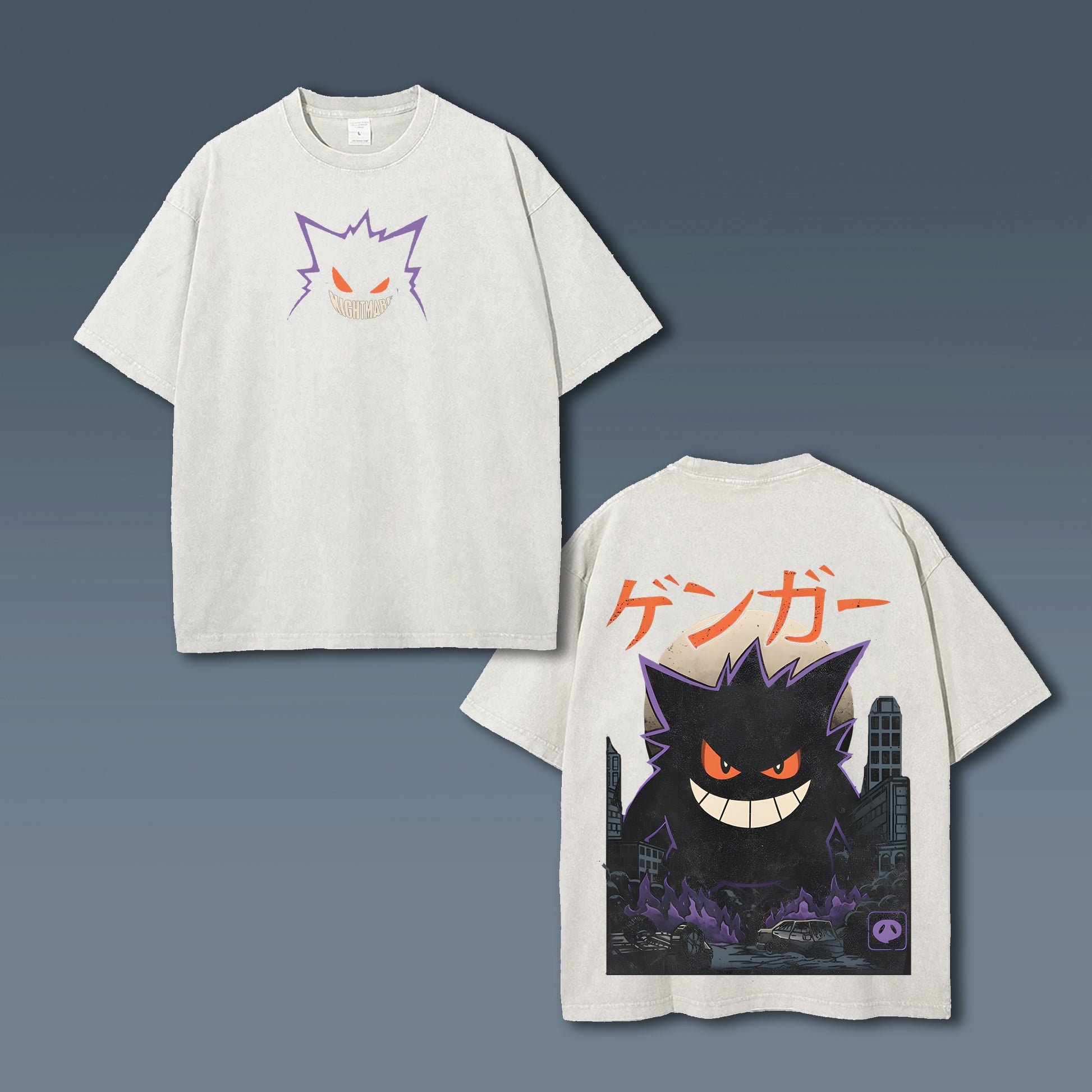 Unisex Anime Style Vintage Washed T-Shirt