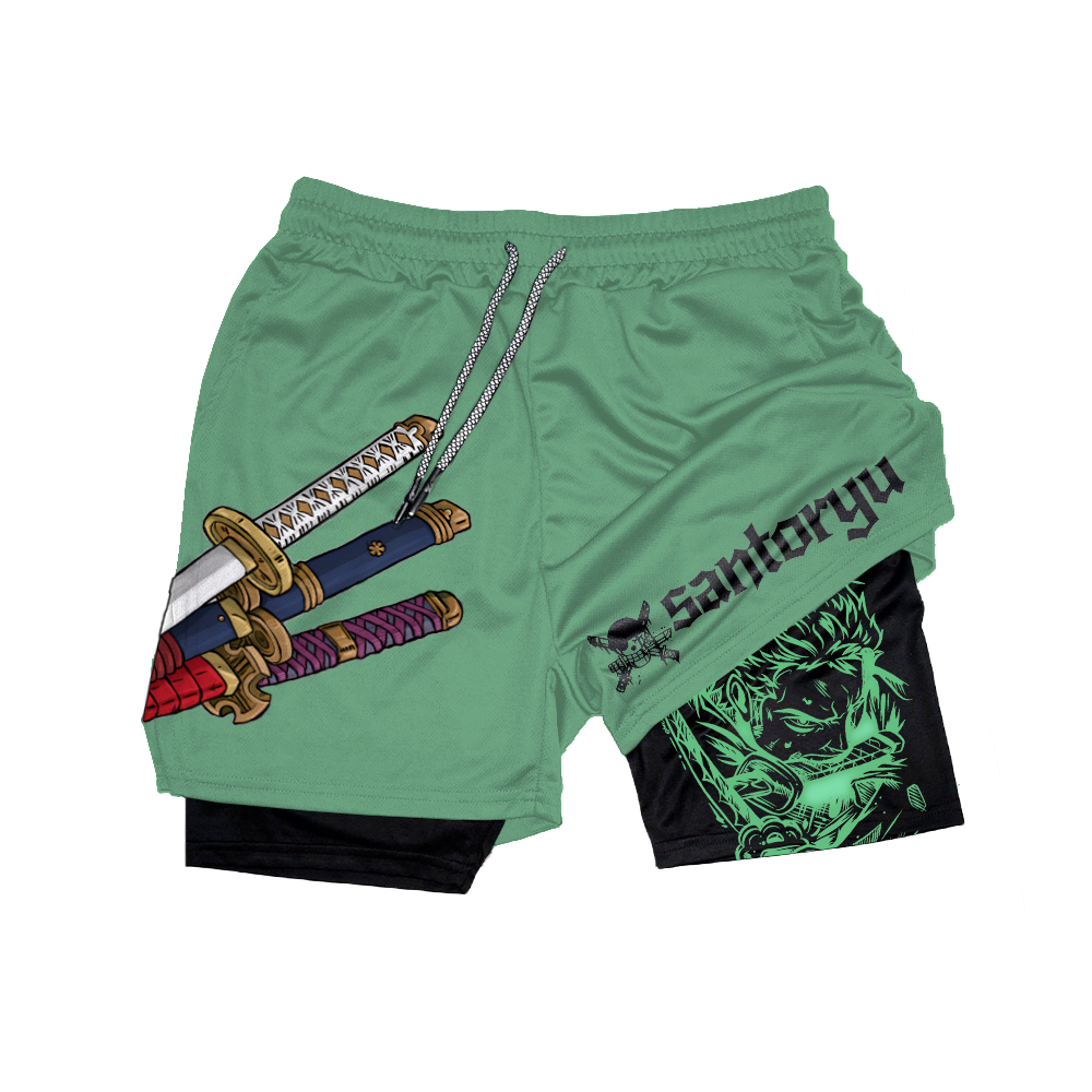 Santoryu Anime Gym Performance Shorts-comicclothing