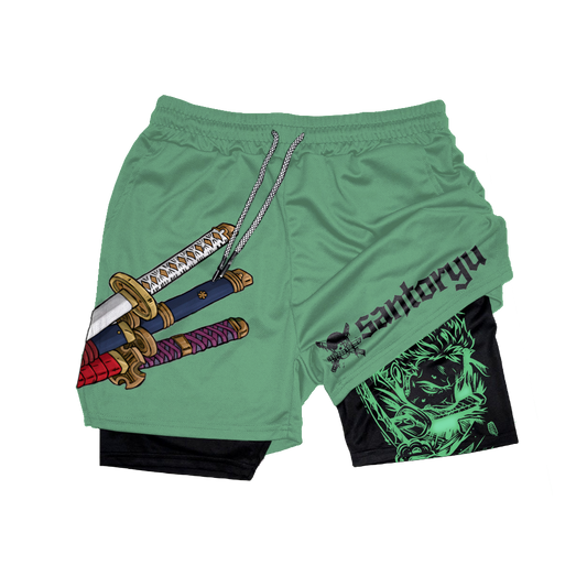 Santoryu Anime Gym Performance Shorts-comicclothing