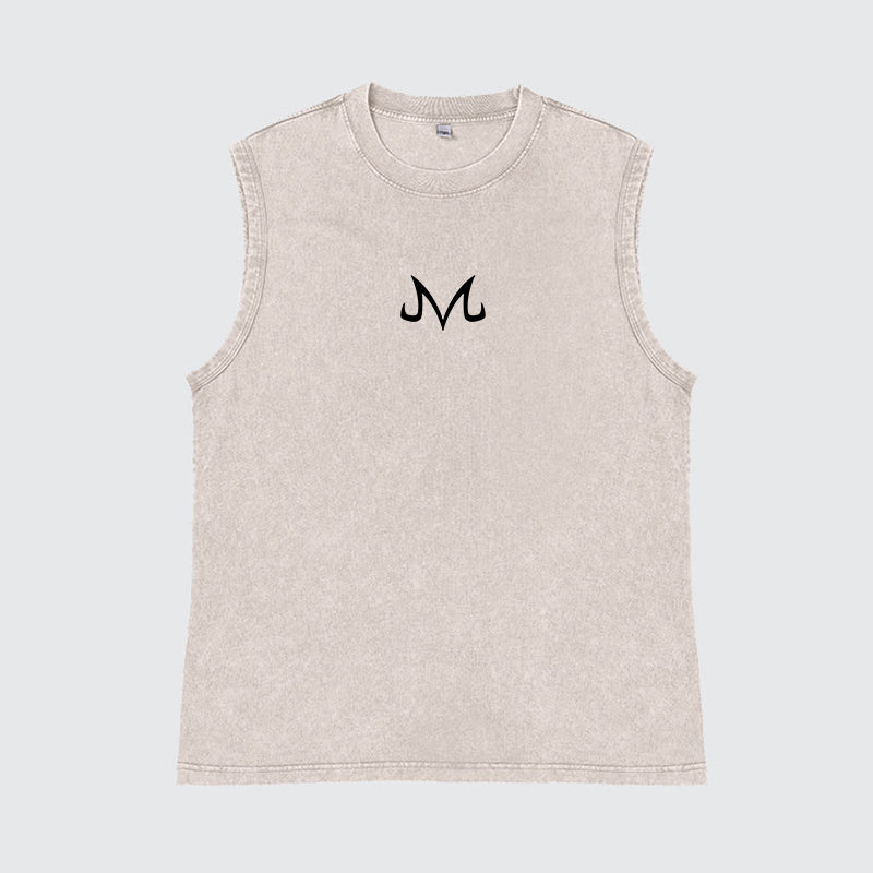 Casual Batik Washed Dragon Ball Anime Buu Simple Printed Tank Top