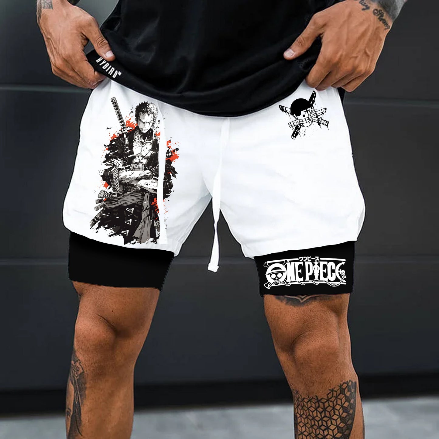 Unisex Anime Print Drawstring Dragon Ball Shorts-AnimeClothe