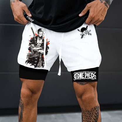 Unisex Anime Print Drawstring Dragon Ball Shorts-AnimeClothe