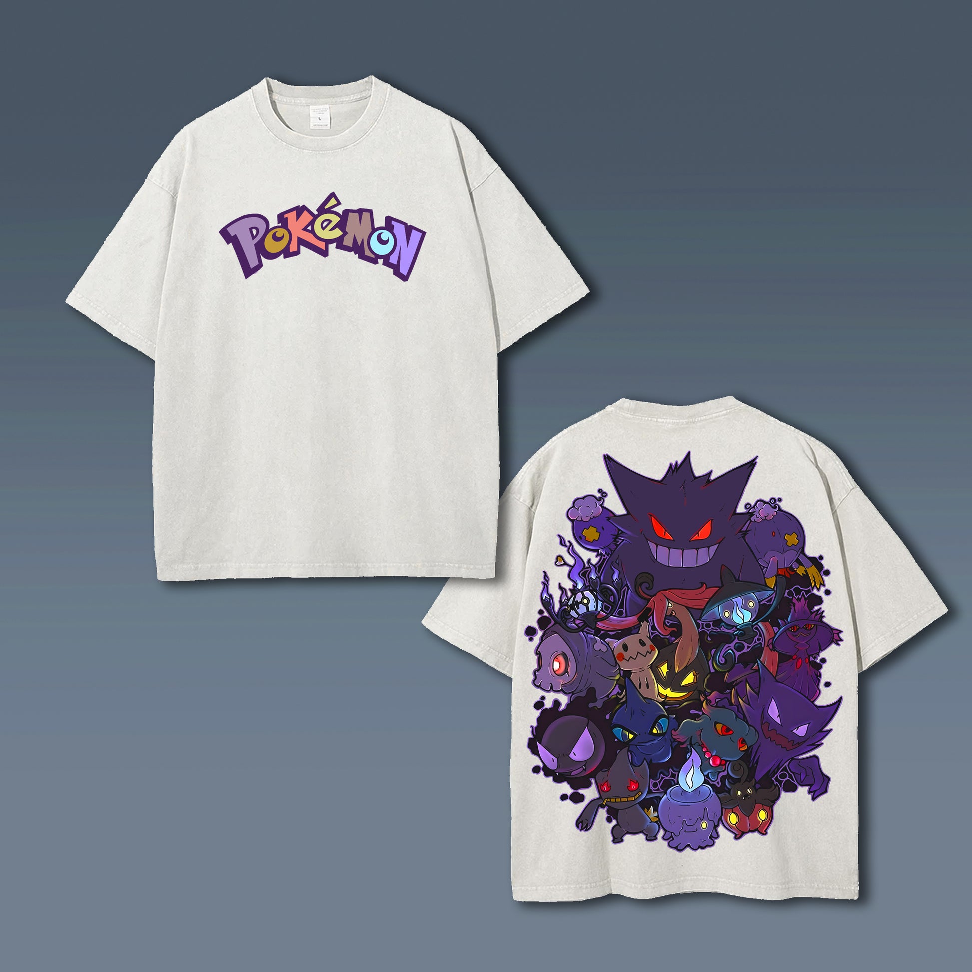 Unisex Anime Style Vintage Washed T-Shirt