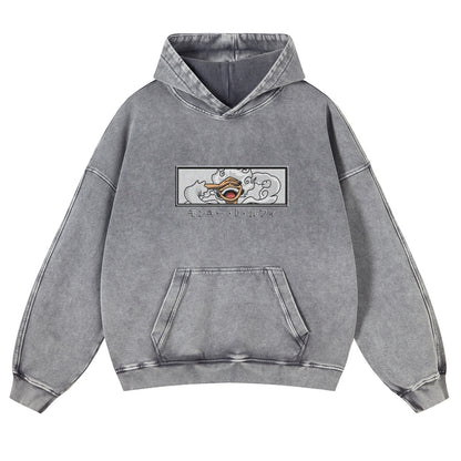 Vintage Washed Hoodie-Anime x kingdom