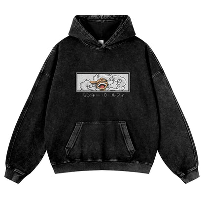 Vintage Washed Hoodie-Anime x kingdom