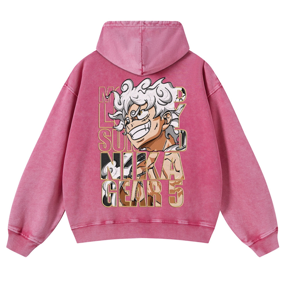 Vintage Washed Hoodie-Anime x kingdom