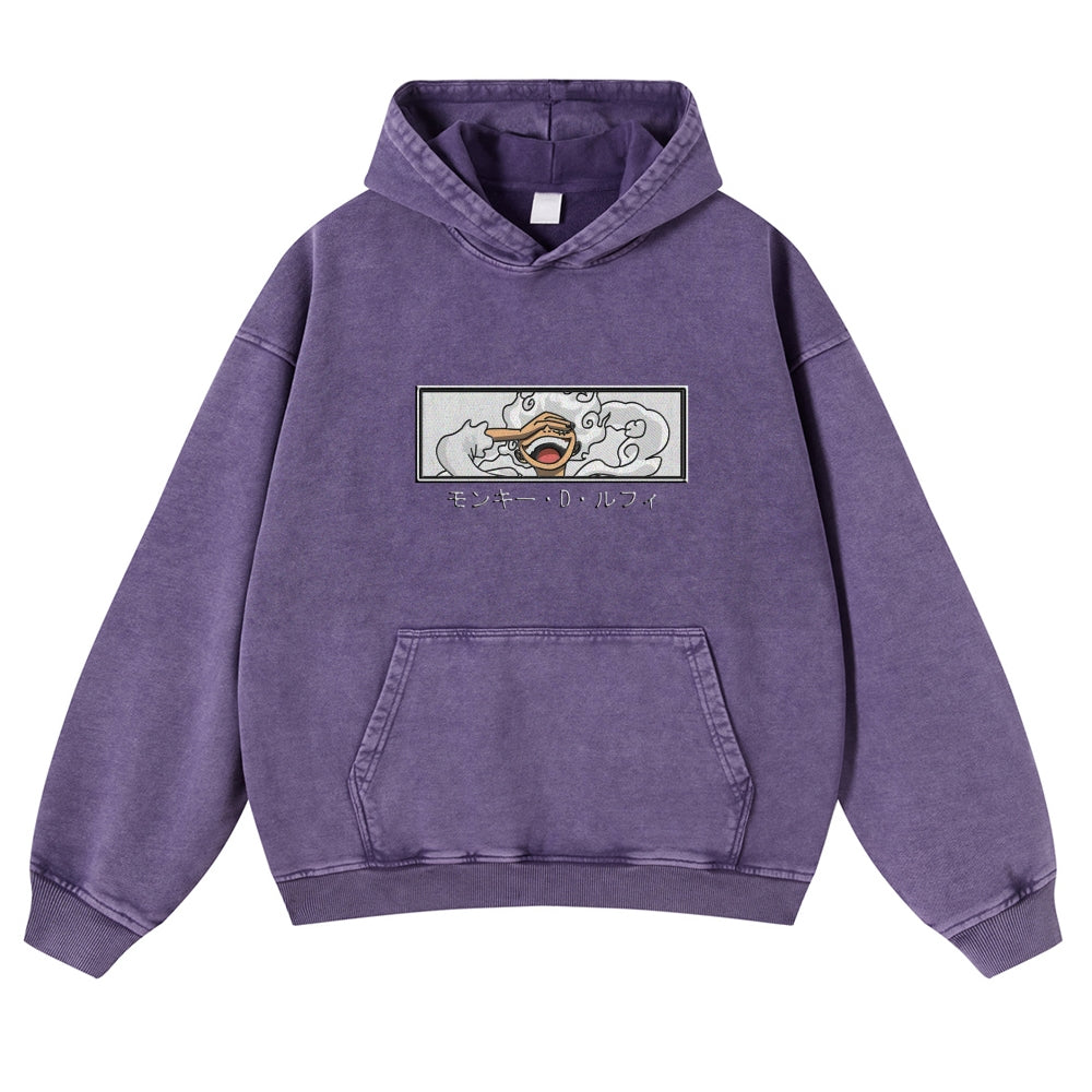 Vintage Washed Hoodie-Anime x kingdom