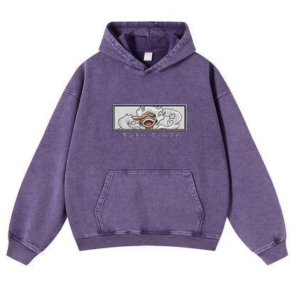 Vintage Washed Hoodie-Anime x kingdom