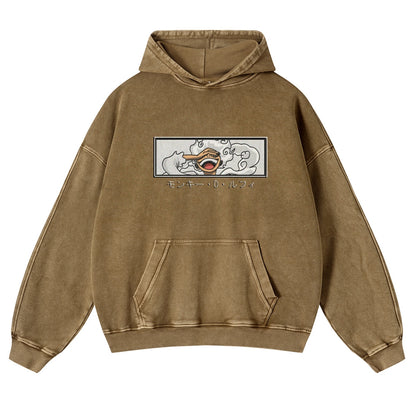 Vintage Washed Hoodie-Anime x kingdom