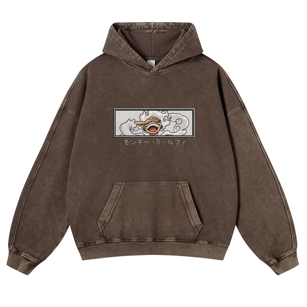 Vintage Washed Hoodie-Anime x kingdom