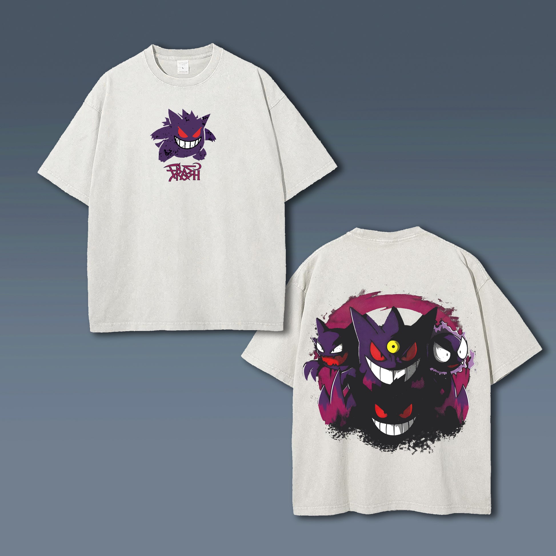 Unisex Anime Style Vintage Washed T-Shirt