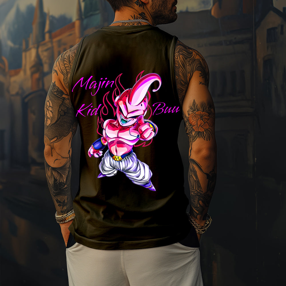Unisex Dragon Ball Anime Rage BUU Printed Fitness Tank Top