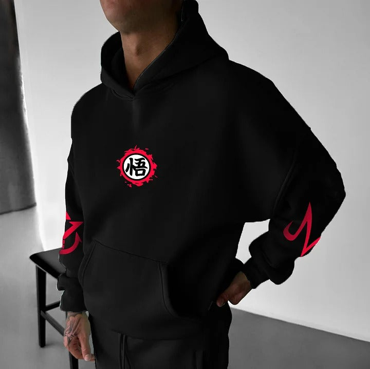 Unisex Anime Print  Casual Oversized Hoodie-Anime x kingdom