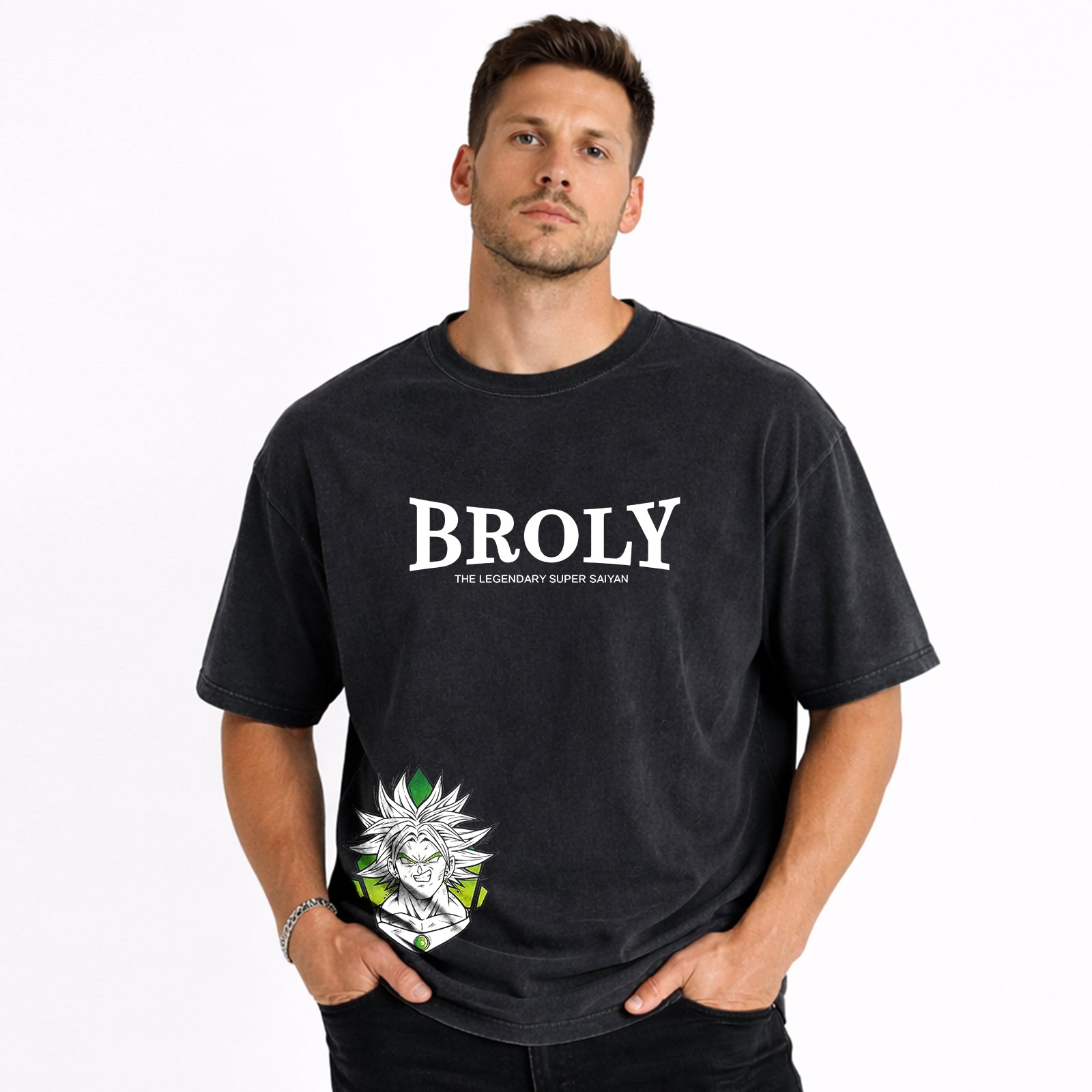 Dragon Ball Anime Broly Unisex Distressed T-Shirt
