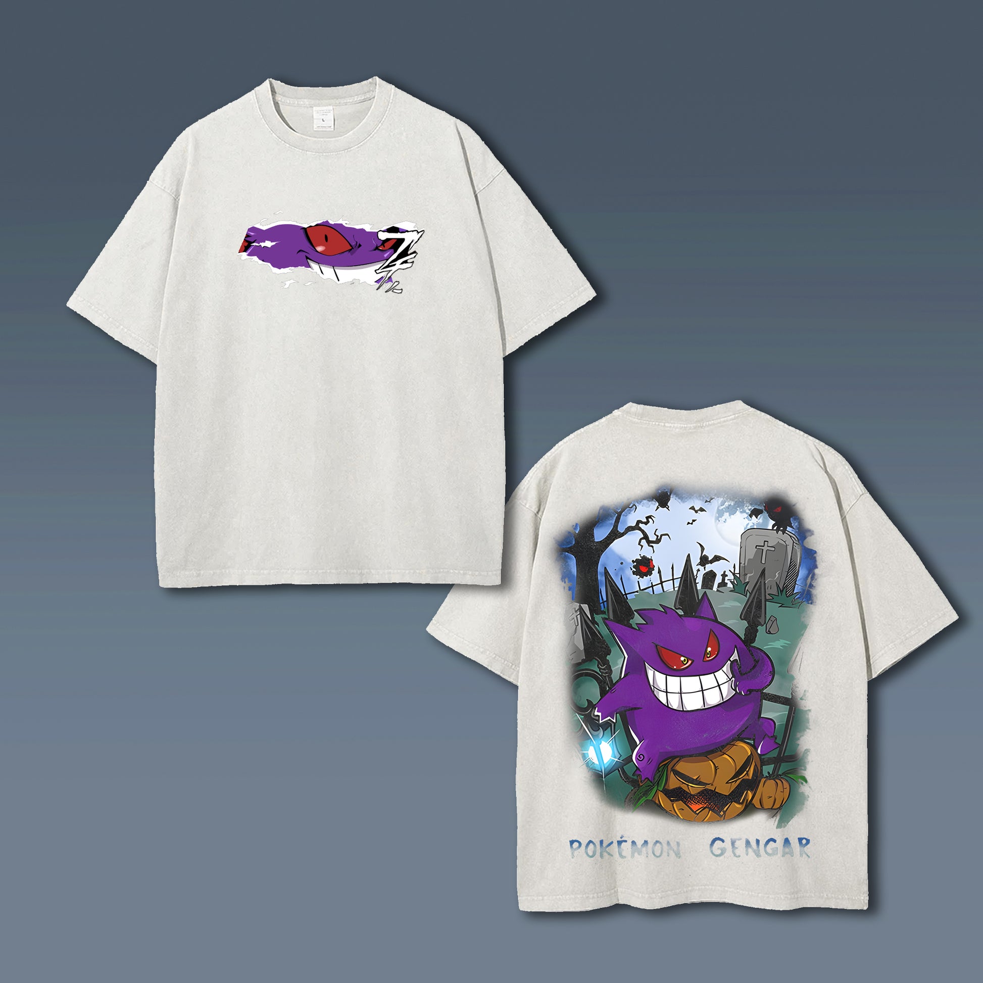 Unisex Anime Style Vintage Washed T-Shirt