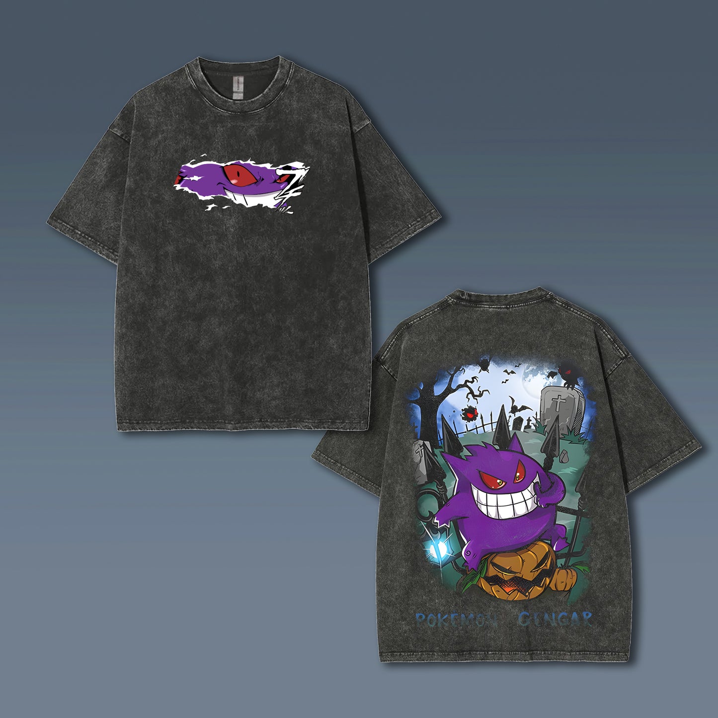 Unisex Anime Style Vintage Washed T-Shirt