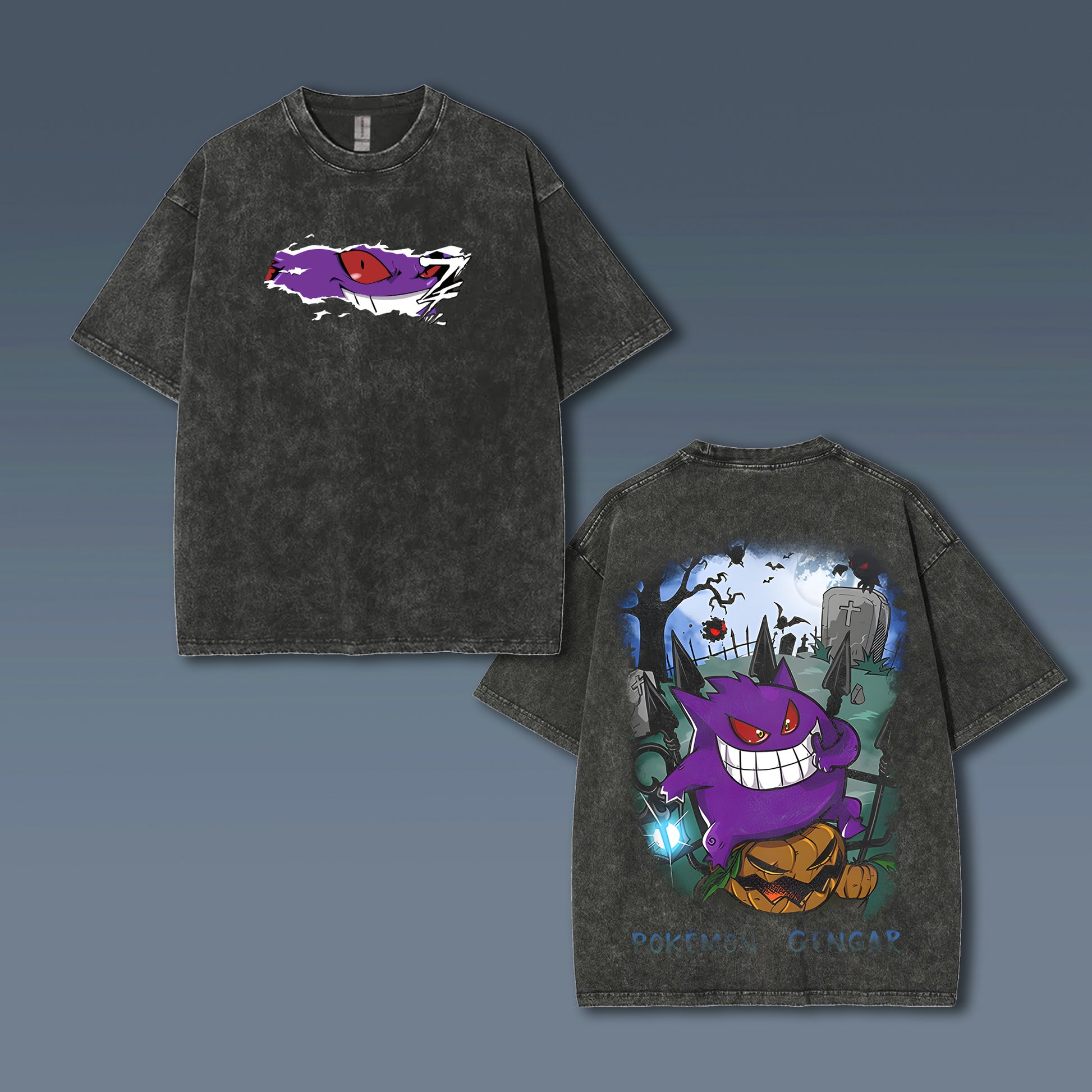 Unisex Anime Style Vintage Washed T-Shirt