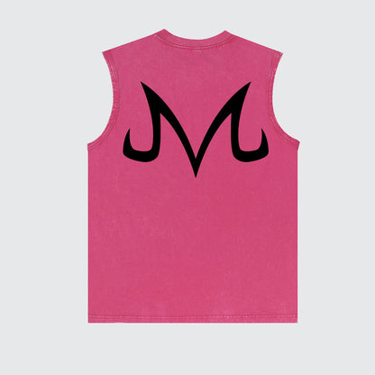 Casual Batik Washed Dragon Ball Anime Buu Simple Printed Tank Top