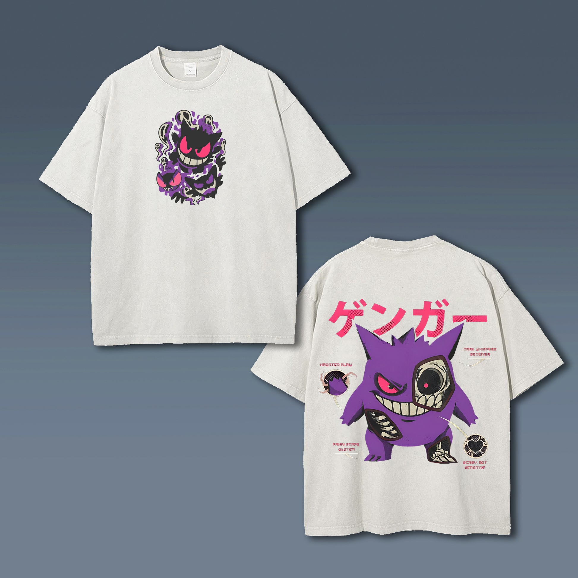 Unisex Anime Style Vintage Washed T-Shirt
