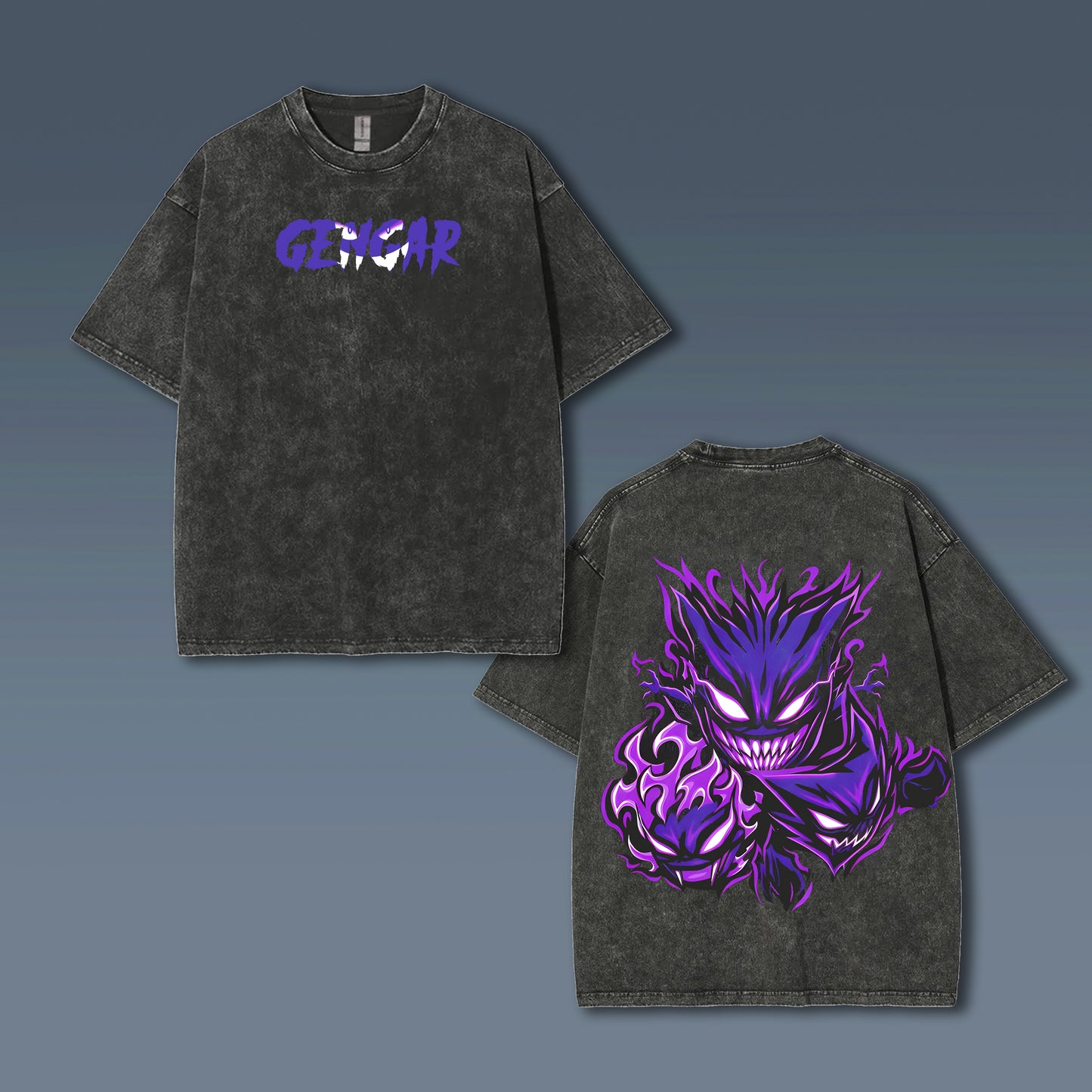 Unisex Anime Style Vintage Washed T-Shirt