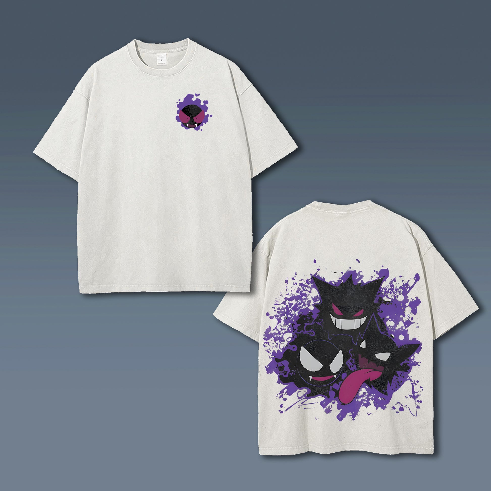 Unisex Anime Style Vintage Washed T-Shirt