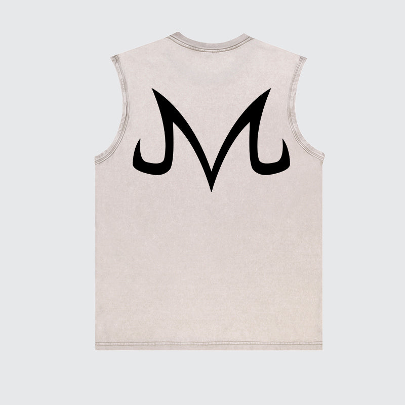 Casual Batik Washed Dragon Ball Anime Buu Simple Printed Tank Top
