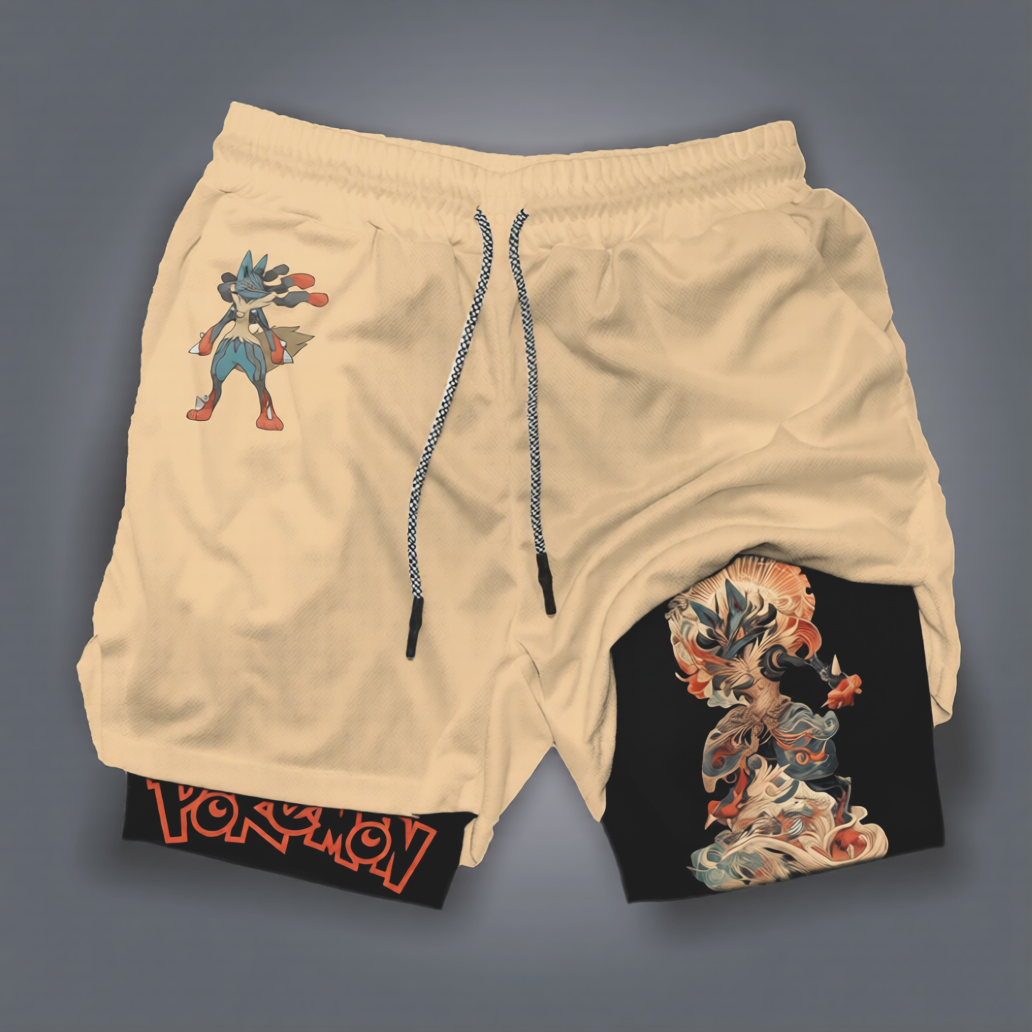 Pokémon Unisex Anime Lucario Shorts-Anime x kingdom