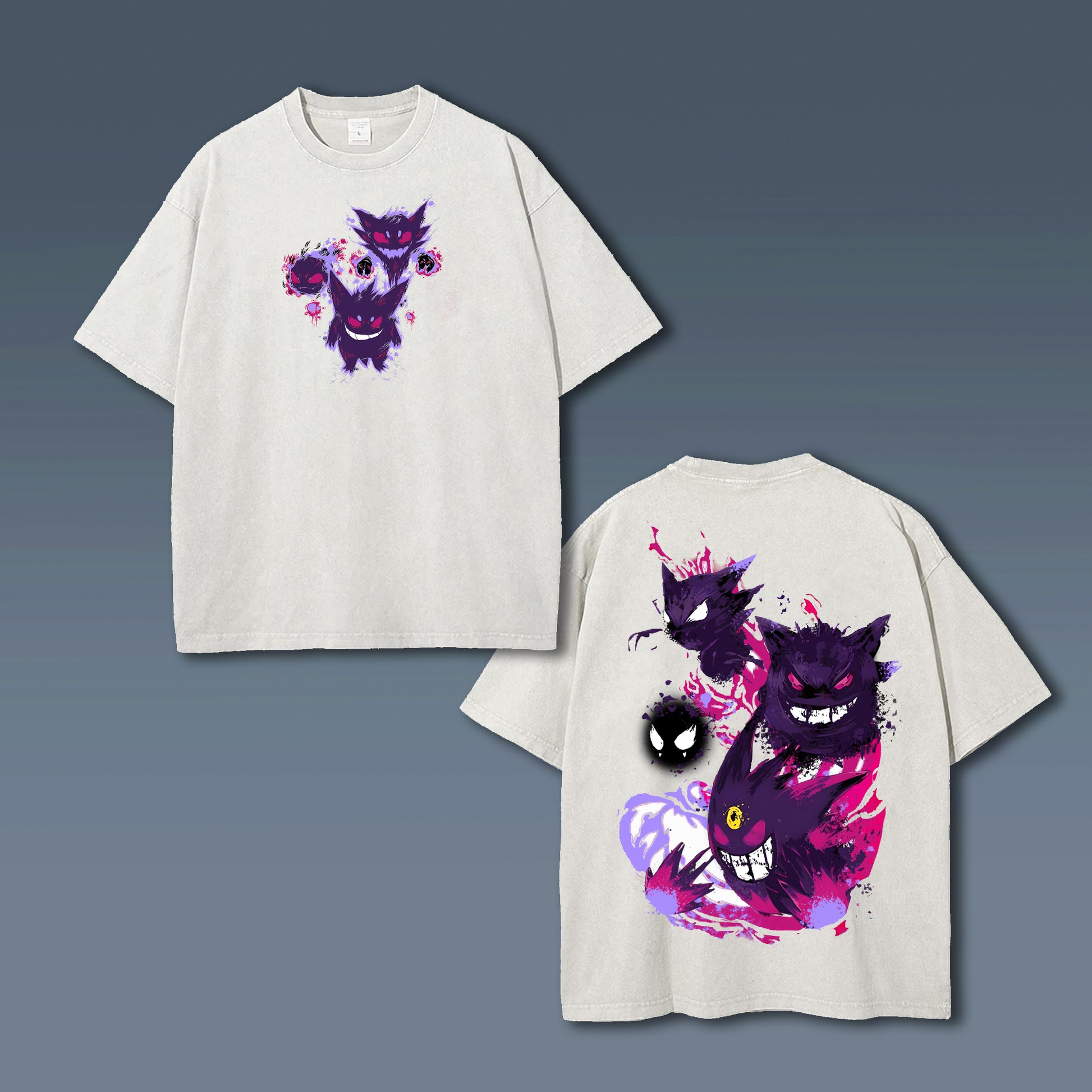 Unisex Anime Style Vintage Washed T-Shirt