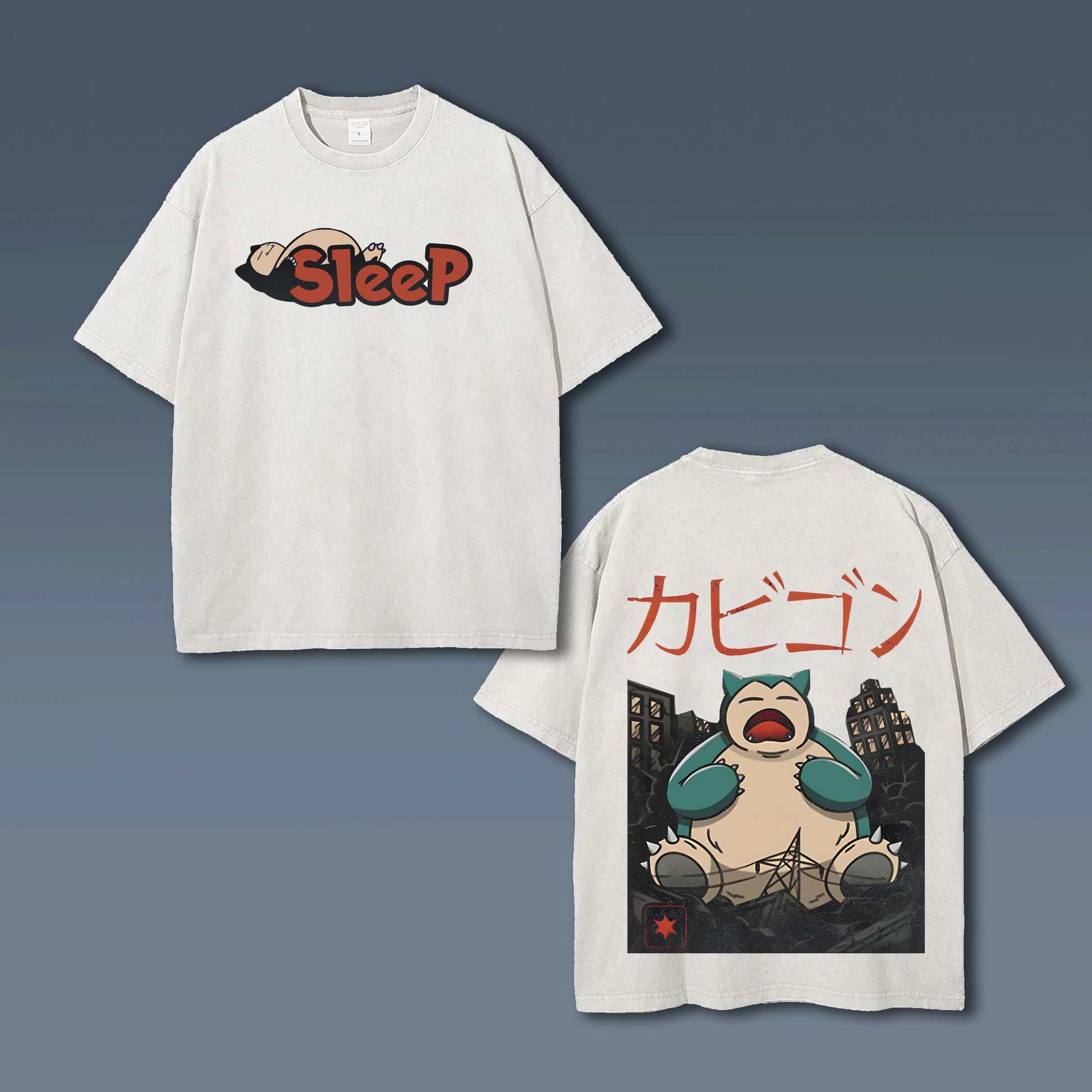 Unisex Anime Style Vintage Washed T-Shirt