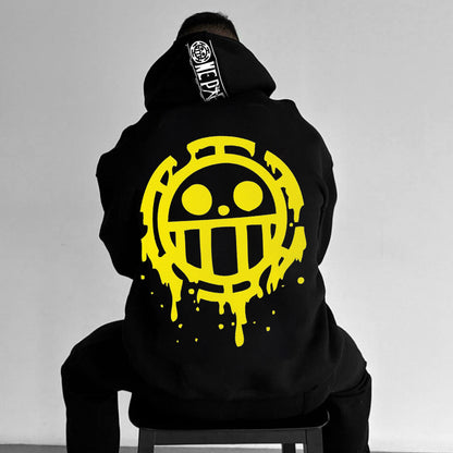 Oversize "anime Print" Print Hoodie-Anime x kingdom