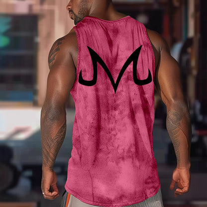 Oversized Simple Letter Anime Print Tank Top