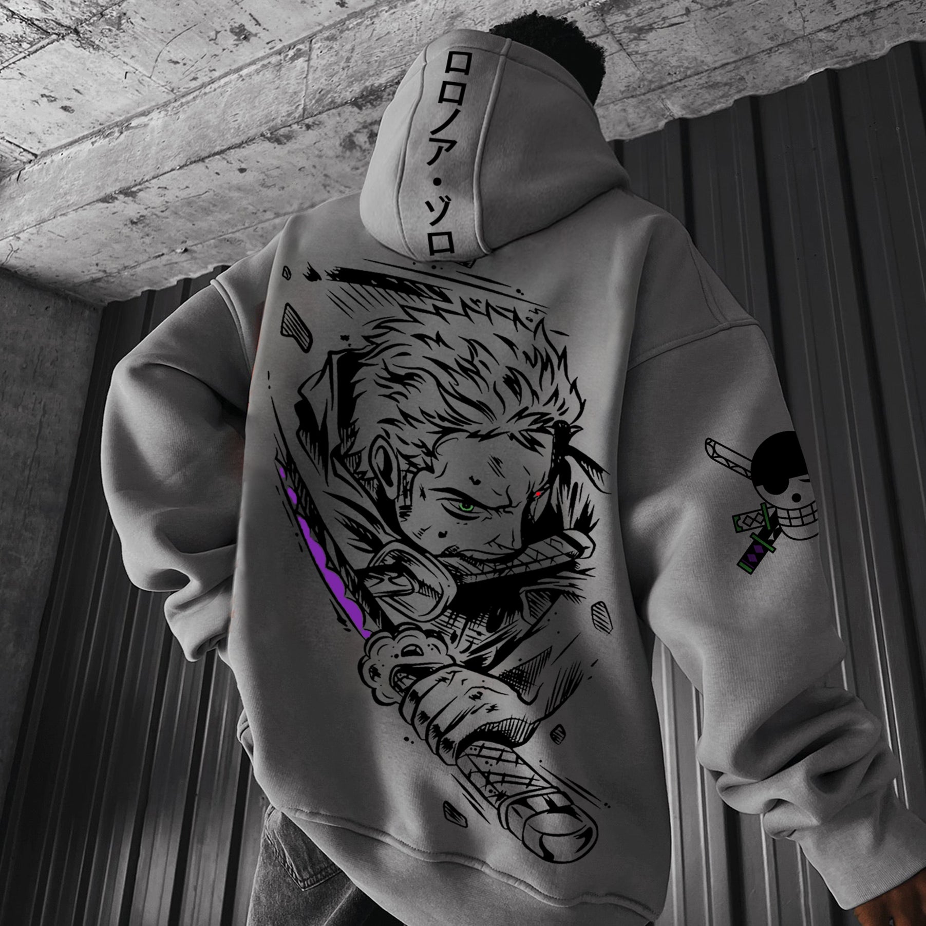 Unisex Oversized Anime Print Hoodie-Anime x kingdom